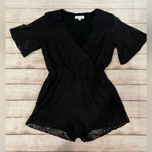 Dance & Marvel black lace romper size small
